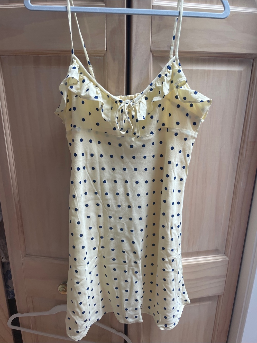 American Eagle Outfitters Yellow Polka Dot Mini Dress